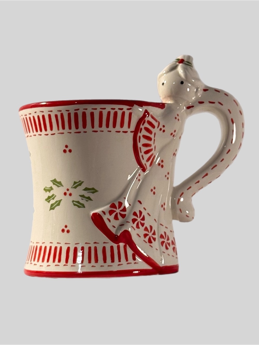Temp-Tations by Tara Peppermint Angel Mug Ceramic 12oz Christmas Coffee Cup EUC